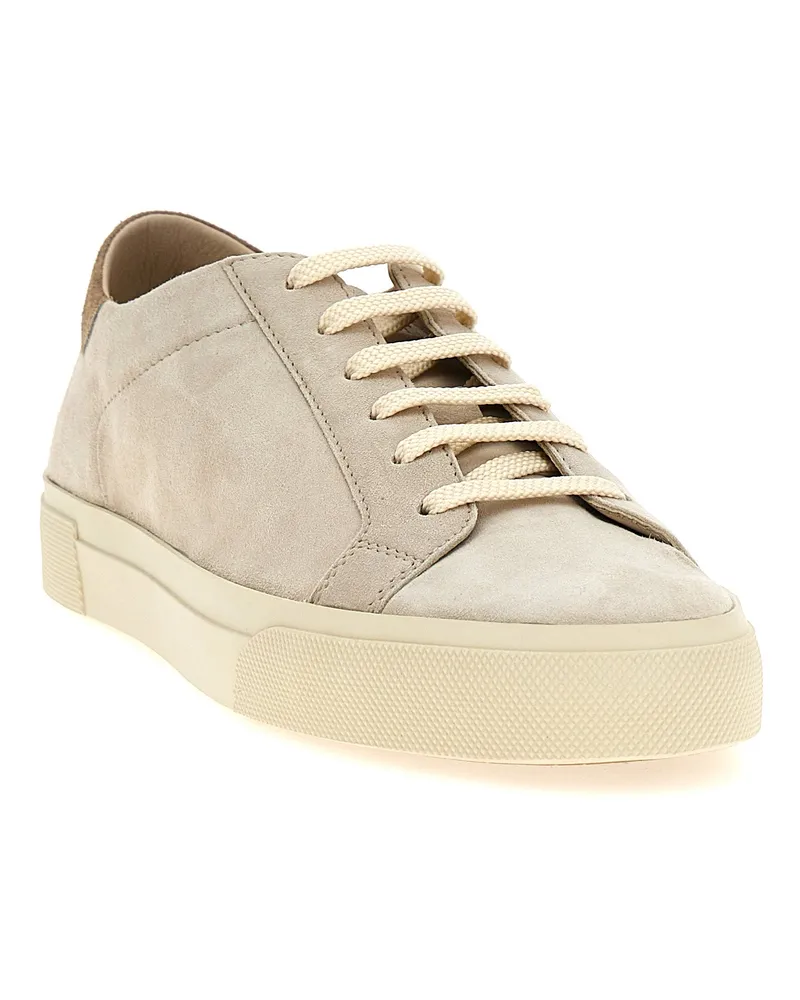 Brunello Cucinelli Men's Beige Calfskin Low Top Sneakers Beige