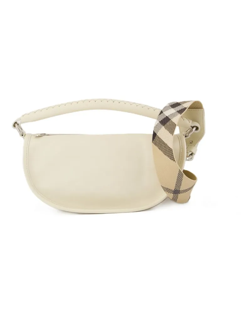 Burberry Women's B-Clip Shoulder Bag -  Leather White Calfskin Shoulder-Hobo-Bags White
