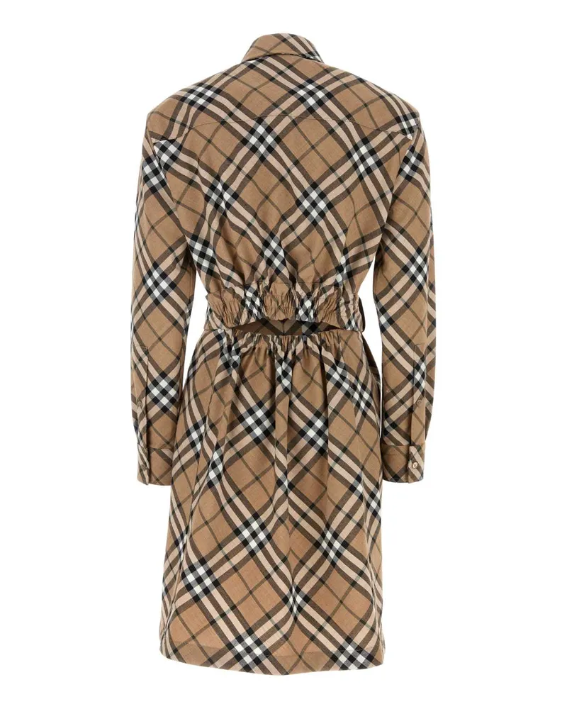 Burberry 8095080 C1202 Lindenipcheck Exterior: Polyester Wool Abiti Dress Beige