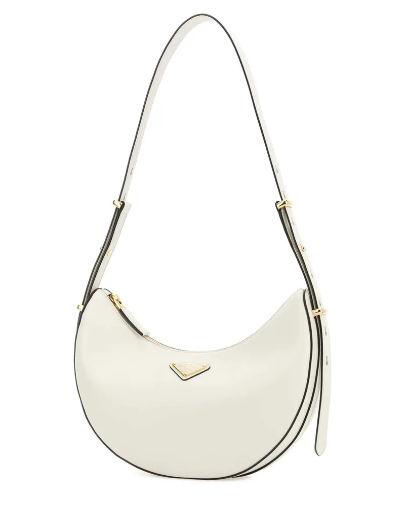 Prada Calfskin Leather Shoulder Bag — White White