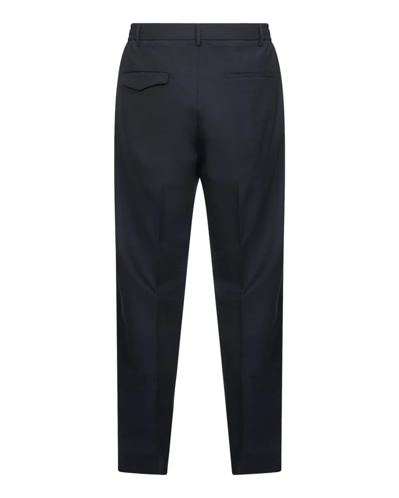 Tagliatore Men's Blue Stretch Virgin Wool Blend Trousers Blue