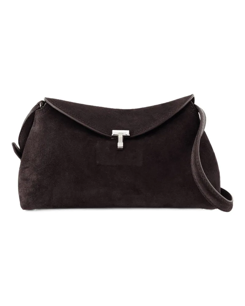 Totême Women's T-Lock Clutch -  Leather Brown Calfskin Bags Clutches Brown