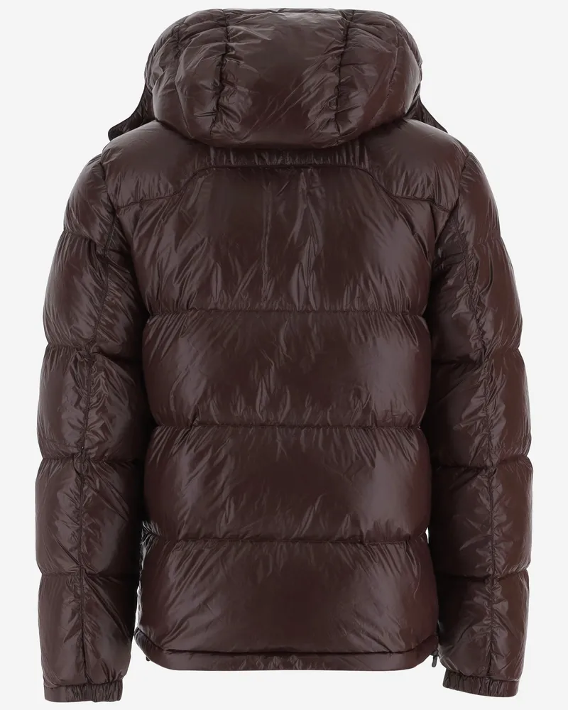 Ralph Lauren Hooded Nylon Padded Down Jacket — Brown Brown