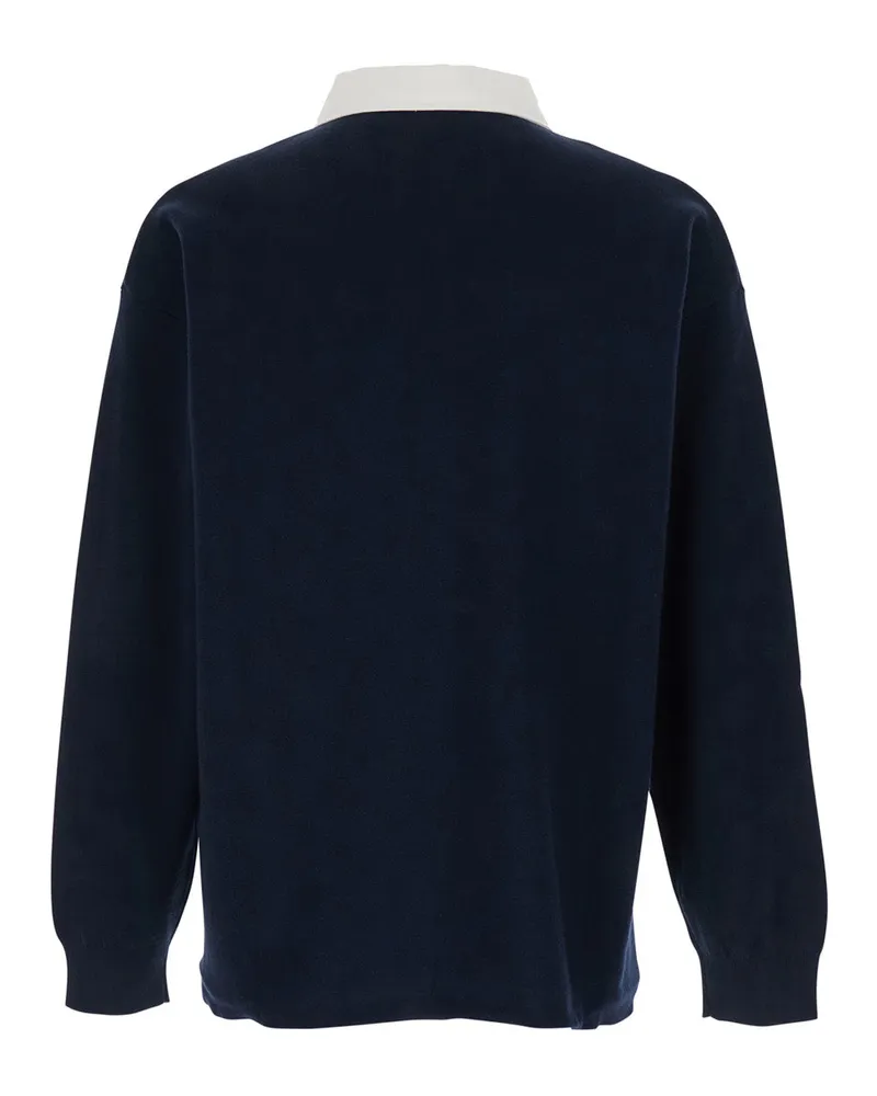 HUGO BOSS Cotton-Wool Blend Polo — Navy Navy