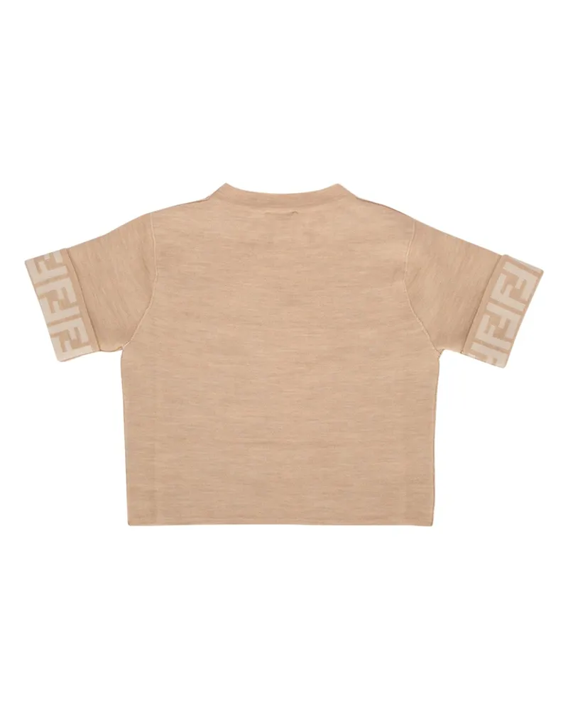 Fendi Boys' Maglia Buff Cotton Maglieria Sweater Beige