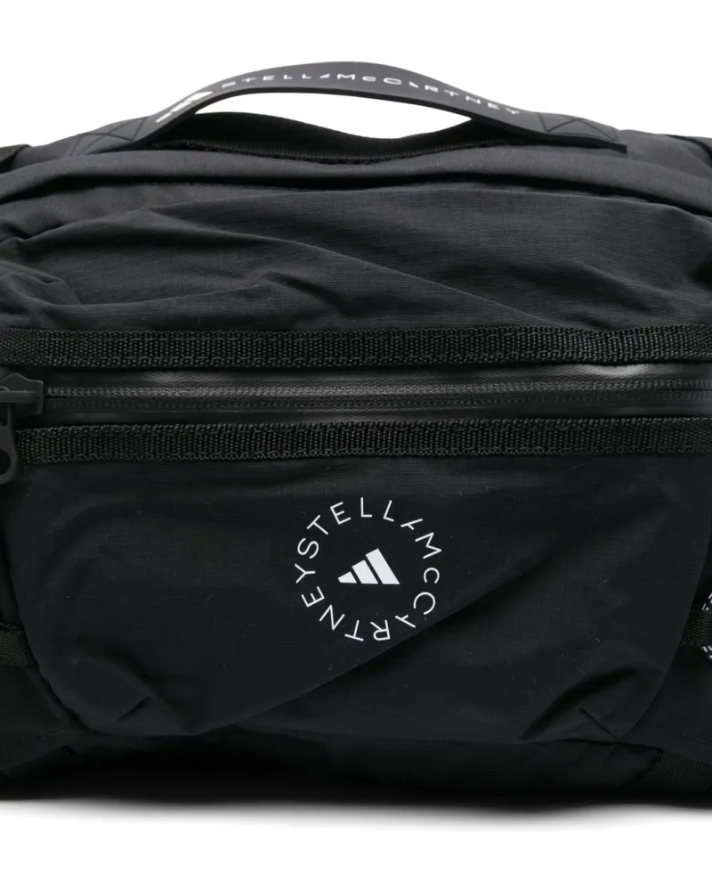 adidas Logo-Embroidered Nylon Belt Bag — Black Black