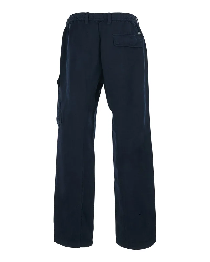 C.P. Company Men's Trousers Blue Cotton-Linen Navy