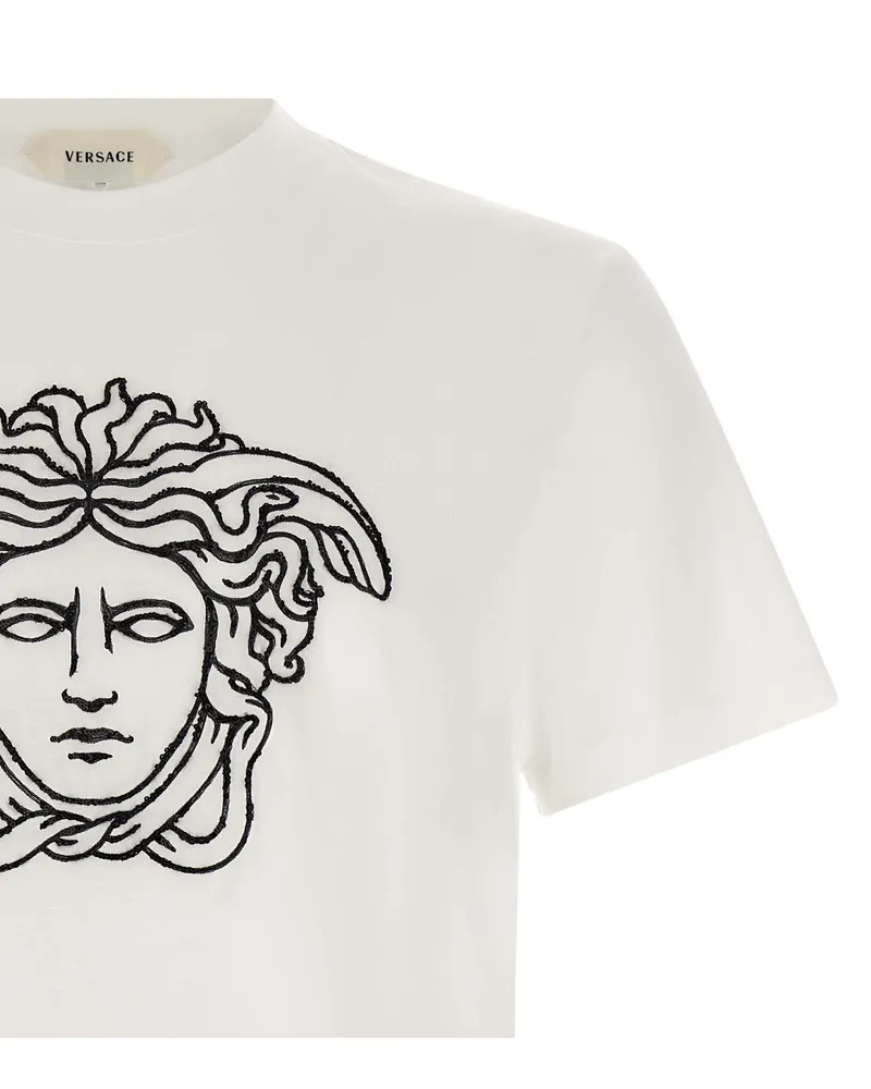 Versace Embroidered Medusa T-shirt — White White