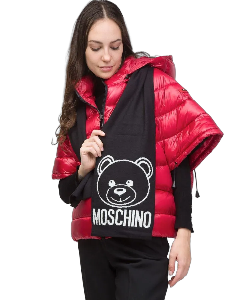 Moschino Women's Scarf Black Wool Accessories Acrilico Black