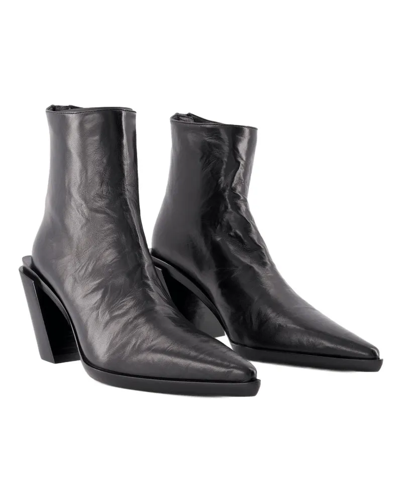 Ann Demeulemeester Women's Florentine Ankle Boots Black Leather Shoes Ankle-boots Black