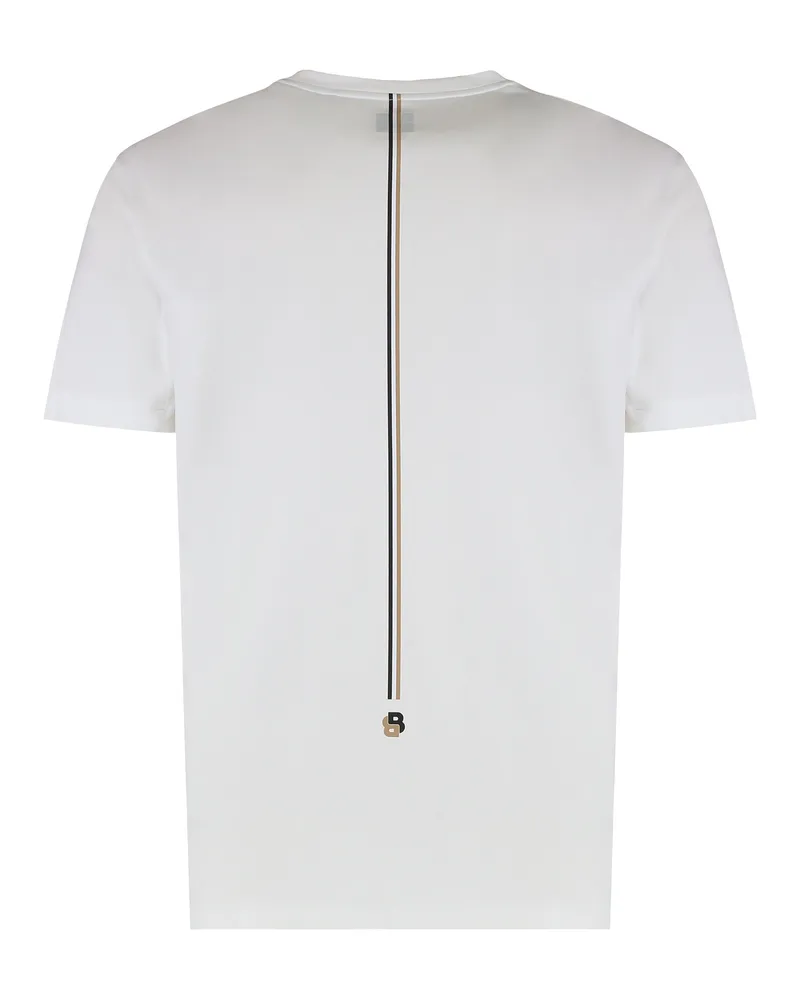 HUGO BOSS Men's Crew Neck T-Shirt Technical Fabric White Polyester T-Shirts And Polos White