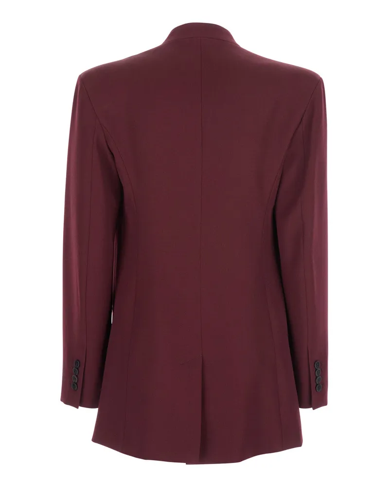 ATTICO Women's Bordeaux Wool Jacket With Deep Neckline Blazers Bordeaux