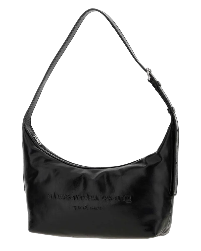 Alexander Wang Women's Black Leather Punch Shoulder Bag Borse A Mano Black