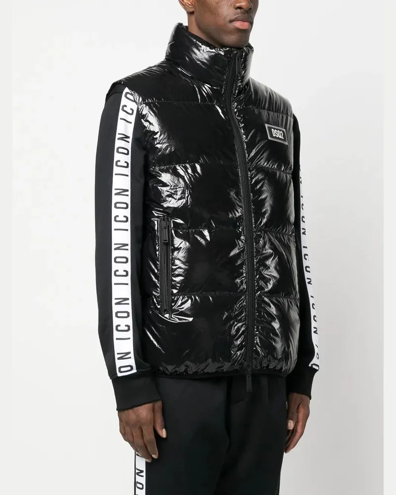 Dsquared2 Men's Icon Stripe Padded Jacket Aw23 M Black