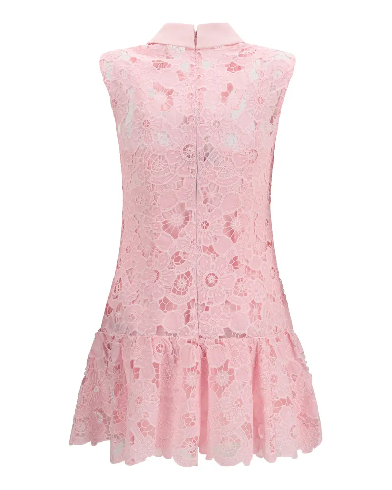 Self-Portrait Women's Guipure Mini Dress Pink Polyester Pink