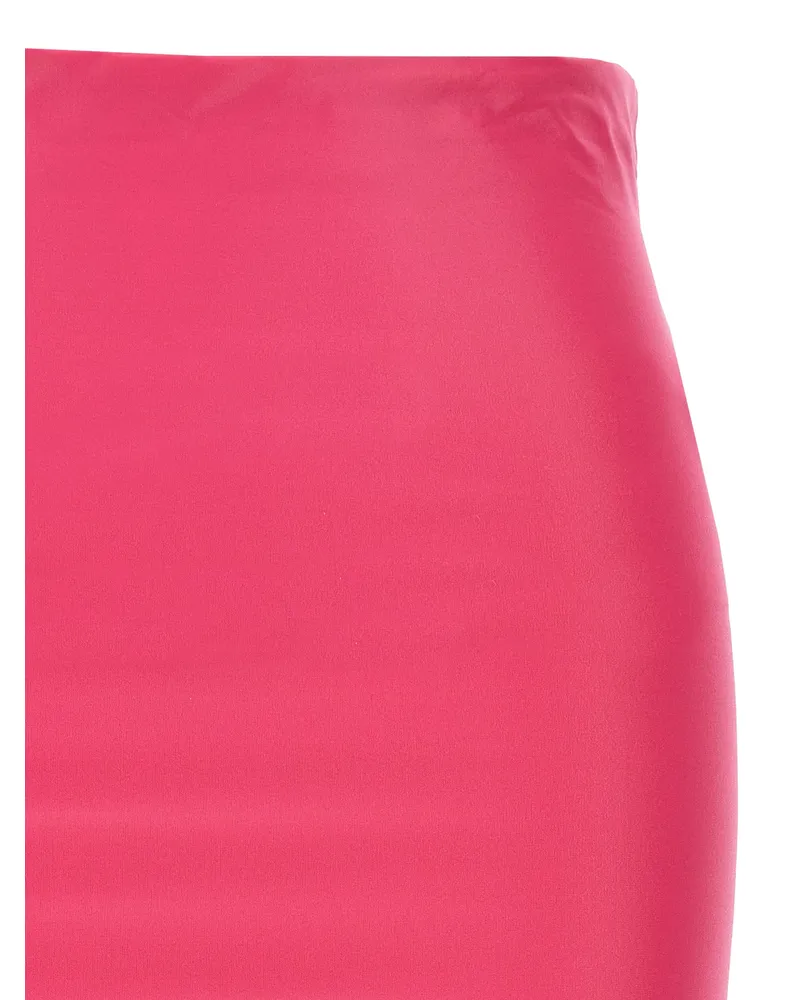 ATTICO Wet-Effect Lycra Skirt — Pink Pink