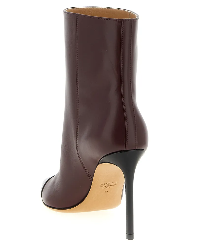 Francesco Russo Women's Bordeaux Goatskin Ankle Boots Bordeaux