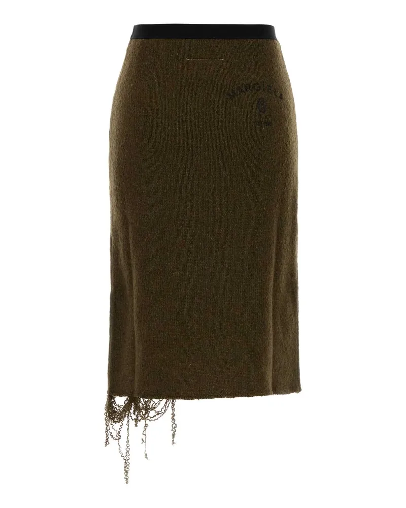 Maison Margiela Women Mud Wool Blend Skirt 727s Gonne Brown