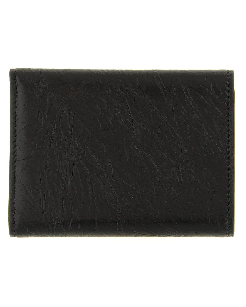 Fendi Craquelé Calfskin Wallet — Black Black