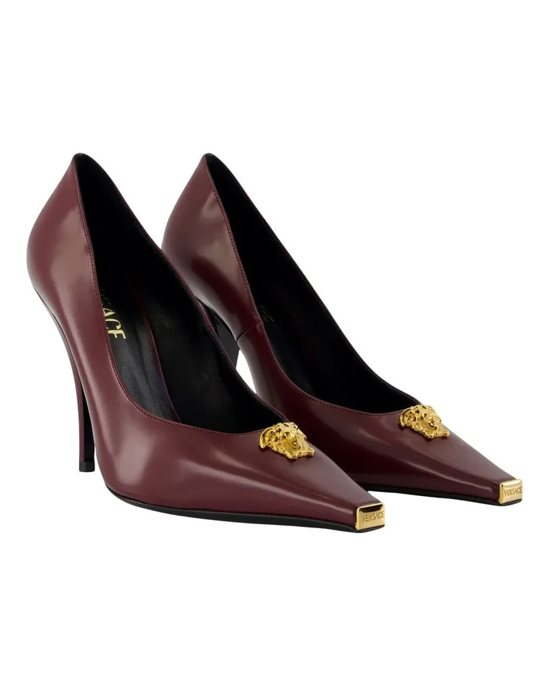 Versace Women's T.105 Pump Burgundy Calfskin Burgundy