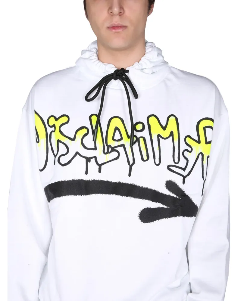 DISCLAIMER Logo-Print Cotton Sweatshirt — White White