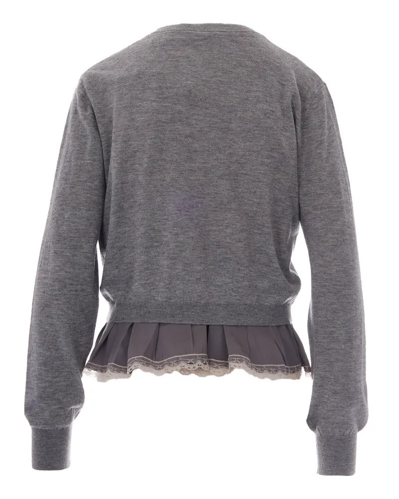 Liu Jo Women's Cardigan Grey Melange Wool Cardigans Sweater Gray