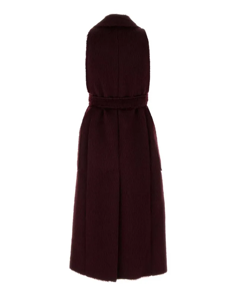 Max Mara Alpaca & Wool Blend Coat — Burgundy Burgundy