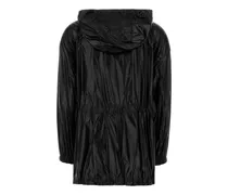 Women Parka Raincoat Black Nylon Raincoats