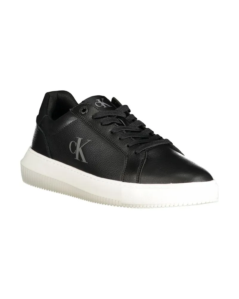 Calvin Klein Leather and Polyurethane Sneakers — Black Black