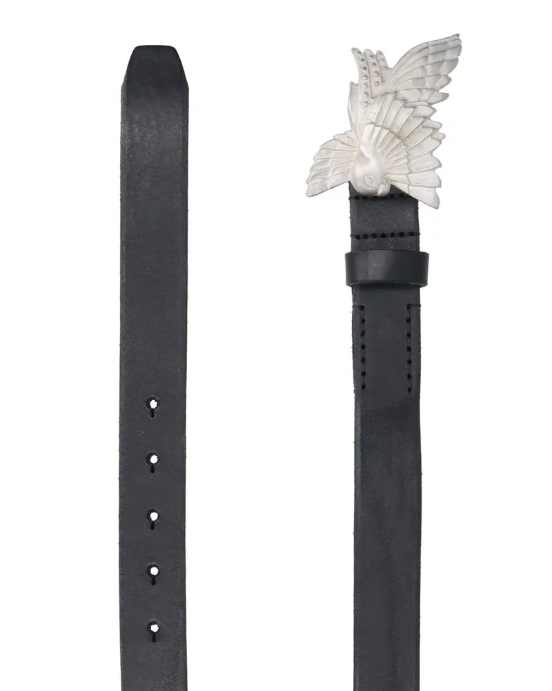 Our Legacy Unisex Belts Black Cow Leather Black