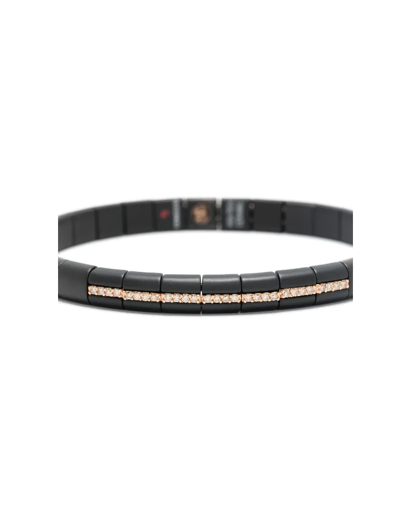 Roberto Demeglio Women's 18kt Rose Gold Diamond Bracelet Continuty Black