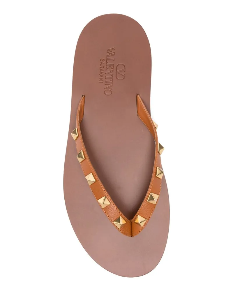 Valentino Garavani Rockstud Sandals — Brown Brown