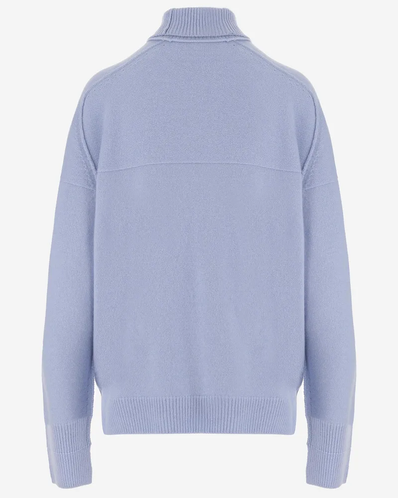 Carven Women's Turtleneck Cashmere Sweater Light Blue Blue