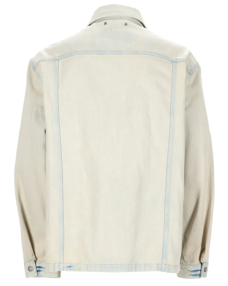 Golden Goose Embroidered Denim Jacket — Beige Beige