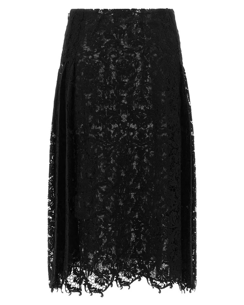 Fendi Macramé Lace Skirt — Black Black