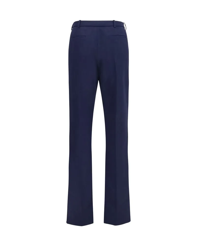 Balenciaga Women Blue Wool Oves Aries Pants Navy