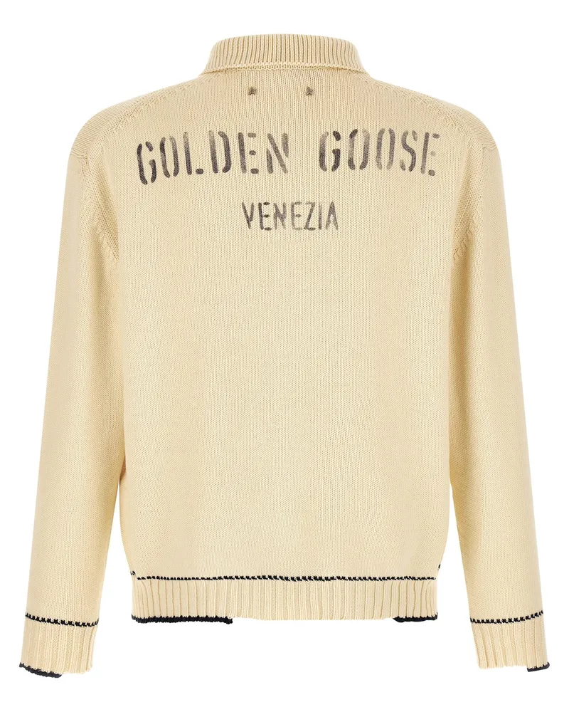 Golden Goose Men White Cotton Polo Shirt White