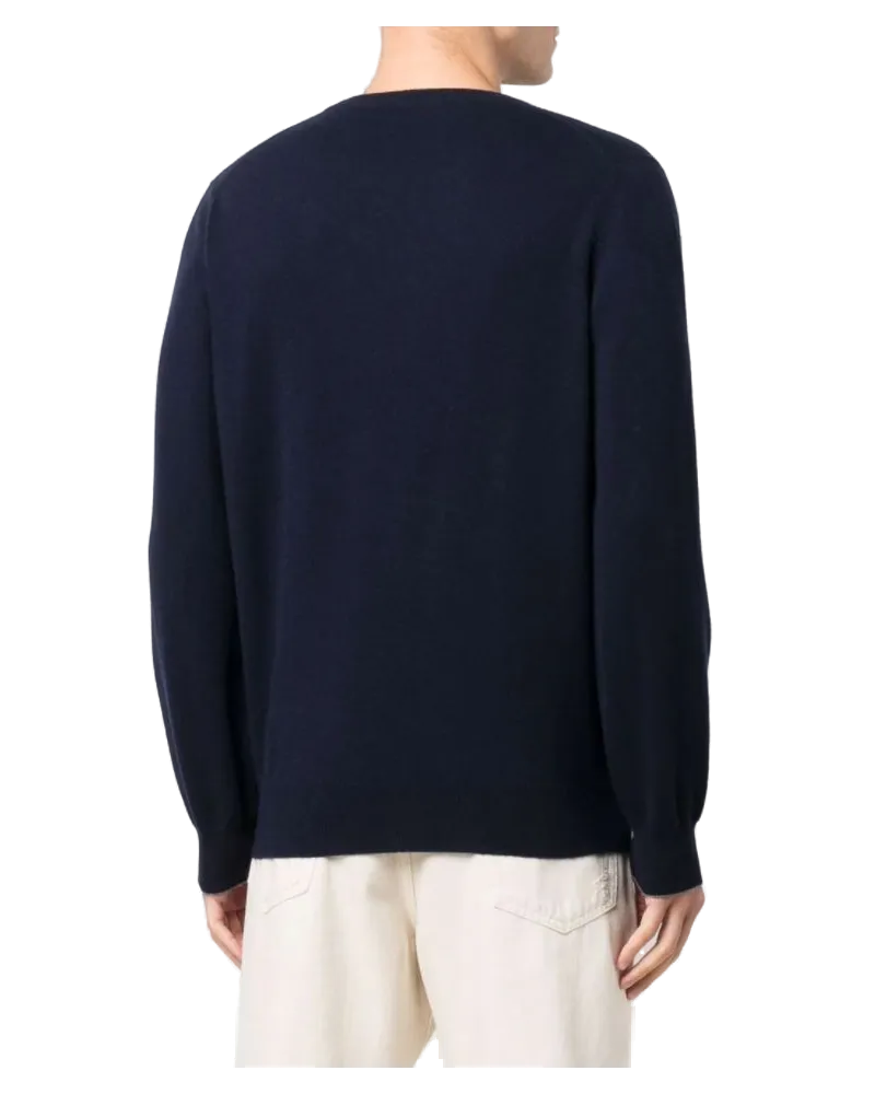 Brunello Cucinelli Women's Crew-Neck Cashmere Jumper Aw21 M Navy