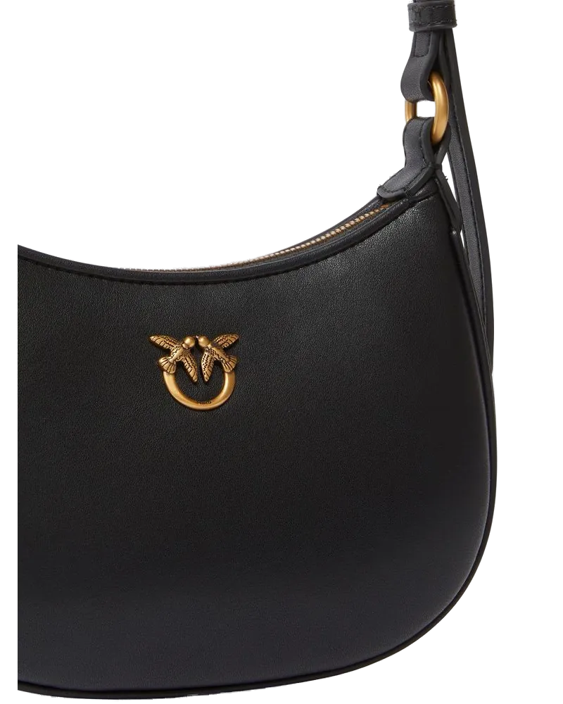 Pinko Women's Shoulder Bag Black Calfskin Leather - Shoulder-Bags Black