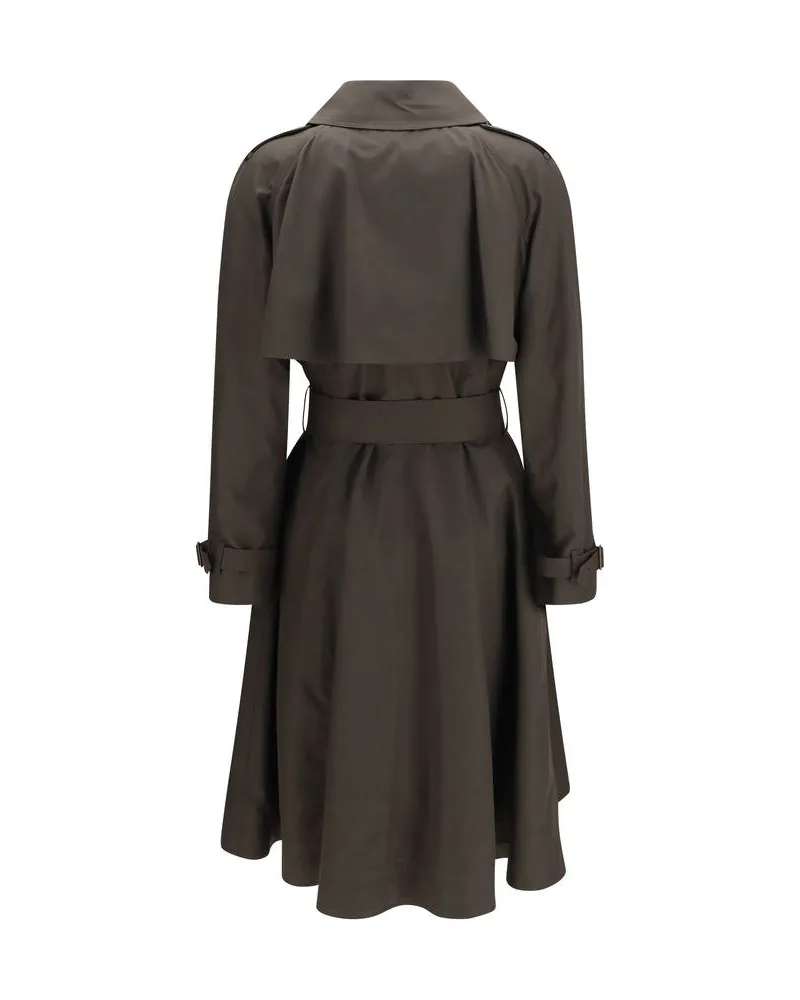Burberry Women's Bicolor Cotton Coat Clothing Brown