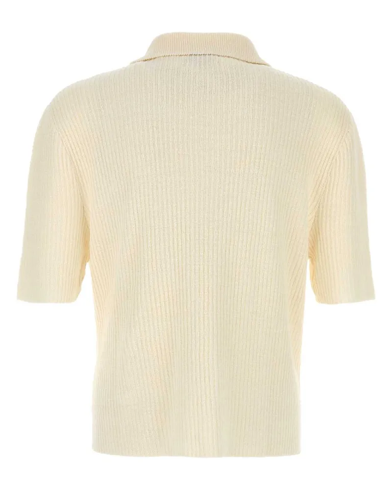 Le Kasha 1918 Men's Cream Linen Napoli Polo Shirt White Exterior: Organic Cream