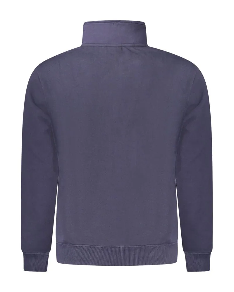 Napapijri Half-Zip Cotton Sweatshirt — Blue Blue