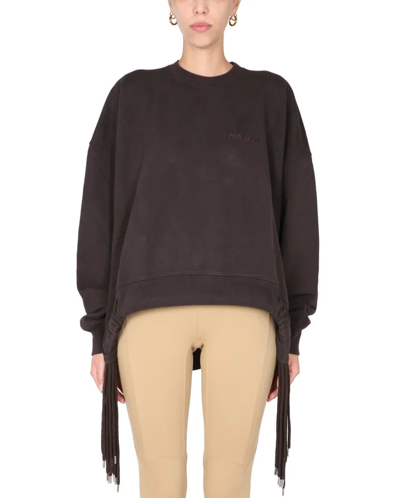 AMBUSH Crew Neck Cotton Sweatshirt — Brown Brown