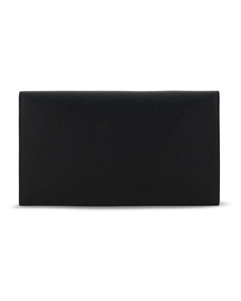 Saint Laurent Women's Leather Pochette Black Calf Make Up Bags Black