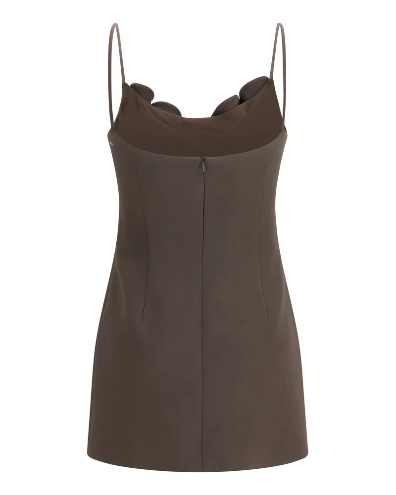 Magda Butrym Women's Short Wool-Blend Dress Brown Wool Ovis Aries; Elastane Brown