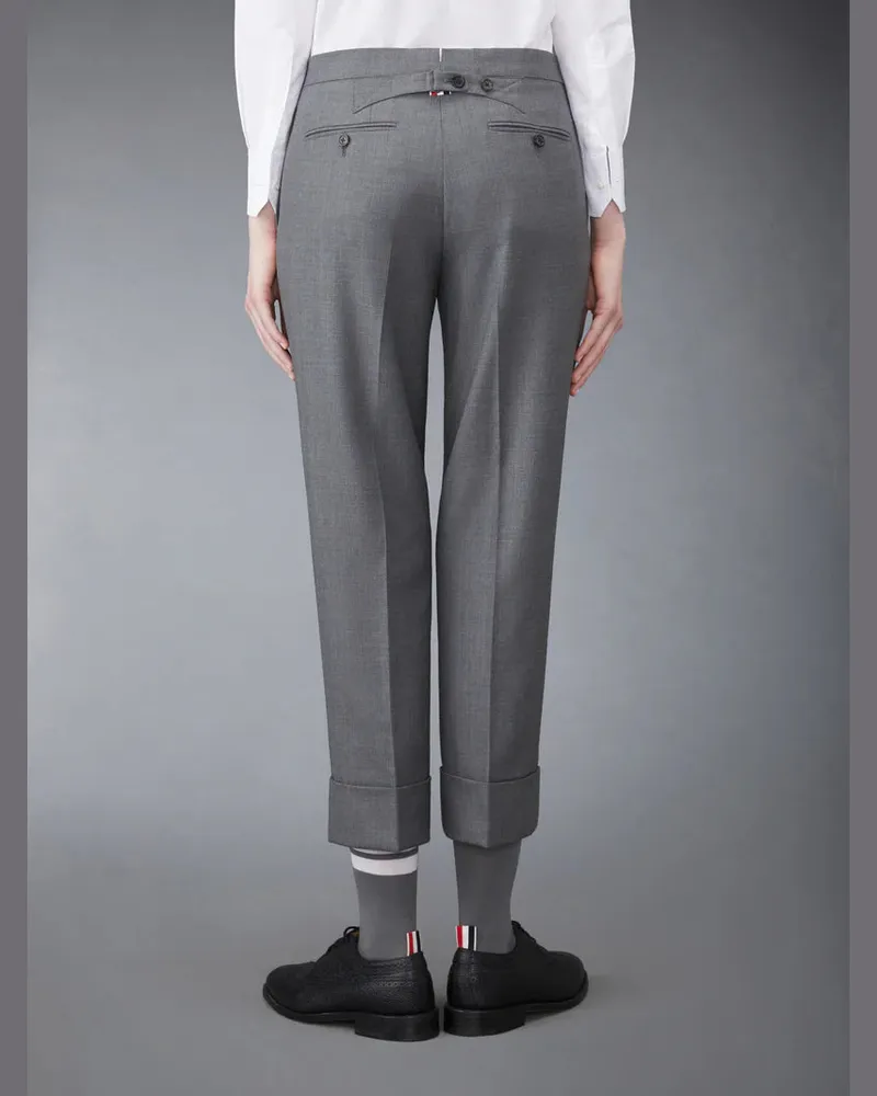 Thom Browne Super 120s Twill Trousers — Gray Gray