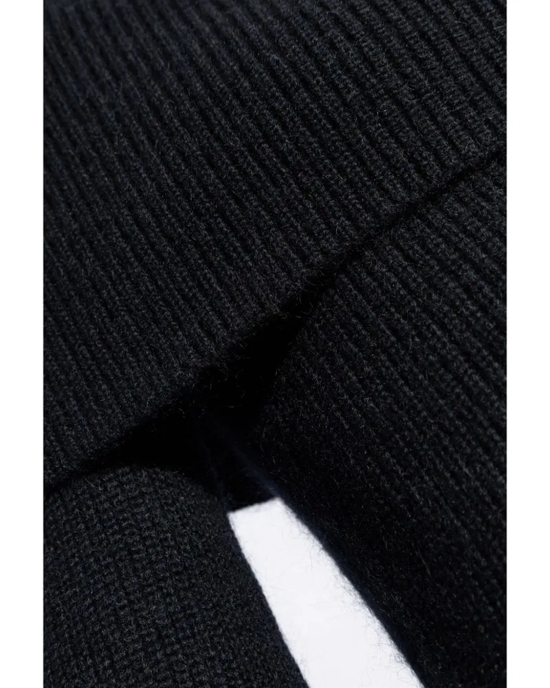 Fabiana Filippi Women's Ribbed Knit Long Sleeve Top Aw24 W Black
