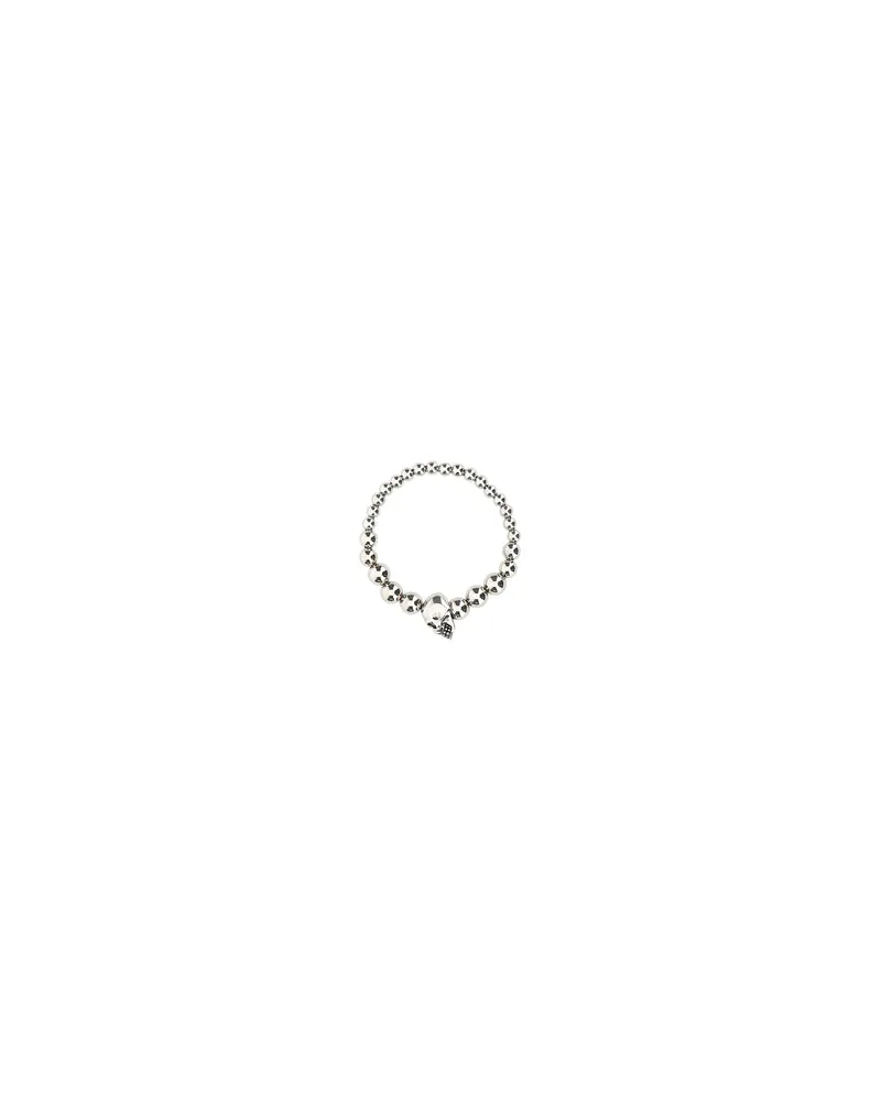 Alexander McQueen Men's Silver Metal Bracelet 0446 Bracciali Bracelets 0446