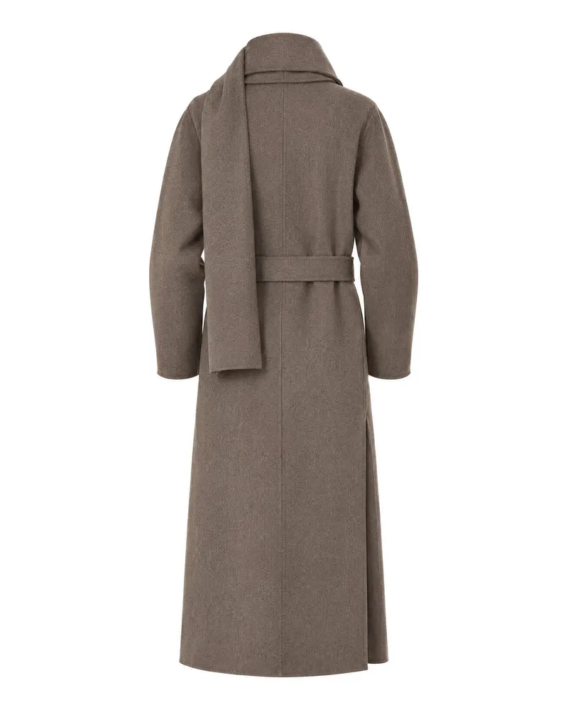 Max Mara Virgin Wool Wrap Coat — Gray Gray