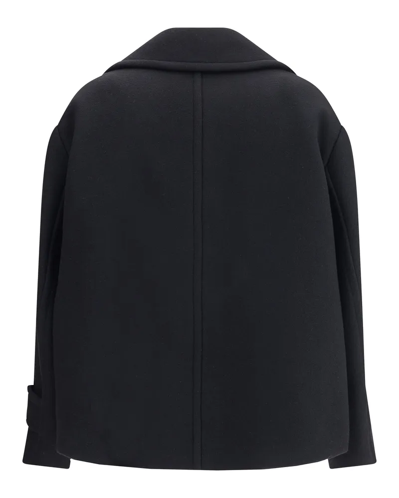 Chloé Double-Breasted Wool Coat — Black Black